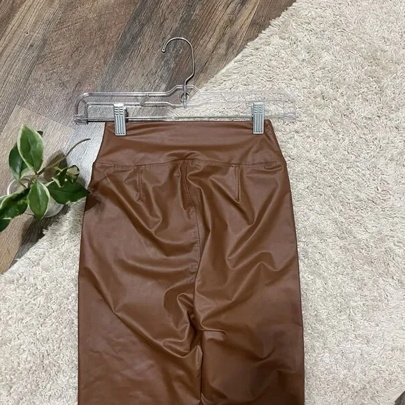 Offline by Aerie Small Brown Faux Leather Real Luxe High Waisted Leggings NWT - Picture 4 of 7